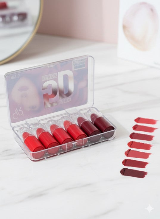 5D Velvet Matte Lipstick (Pack of 6)